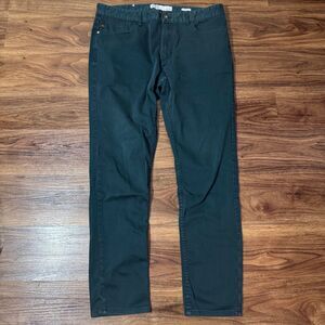 Zara Mens Green Chino Skinny Fit Casual Flat Front Size 36
